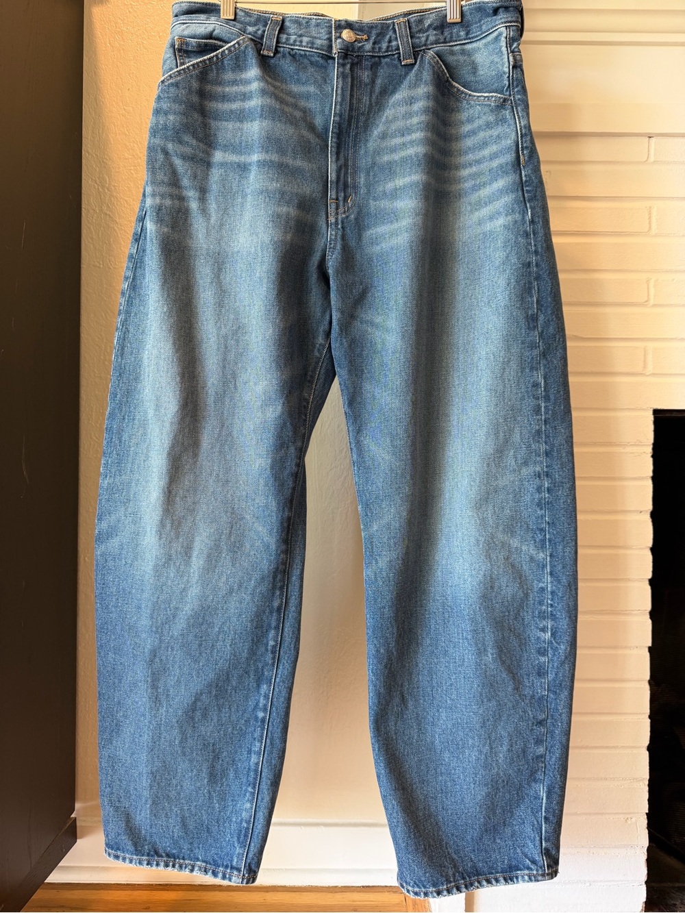 Madewell The Balloon Jeans Size 31 High Rise Relaxed Tapered Blue Denim